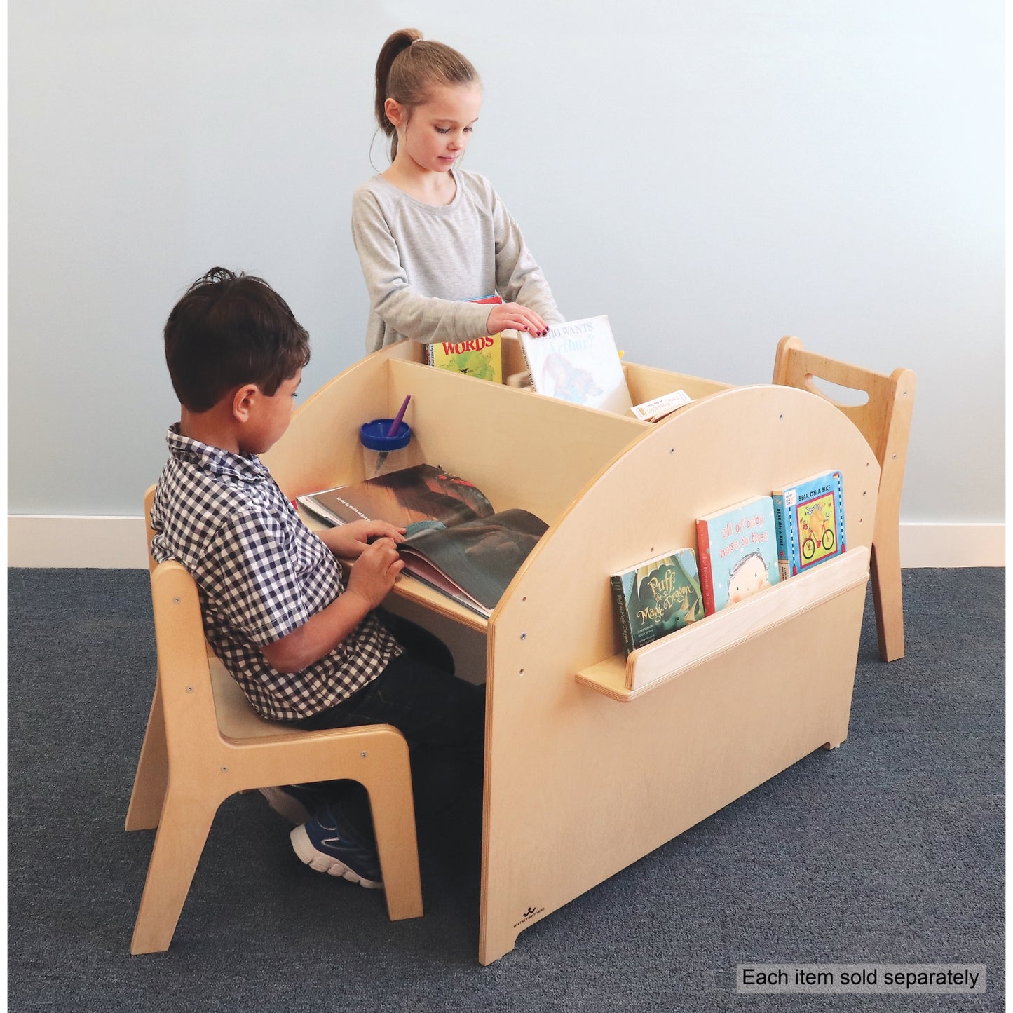 Two Student Adjustable Library Desk
