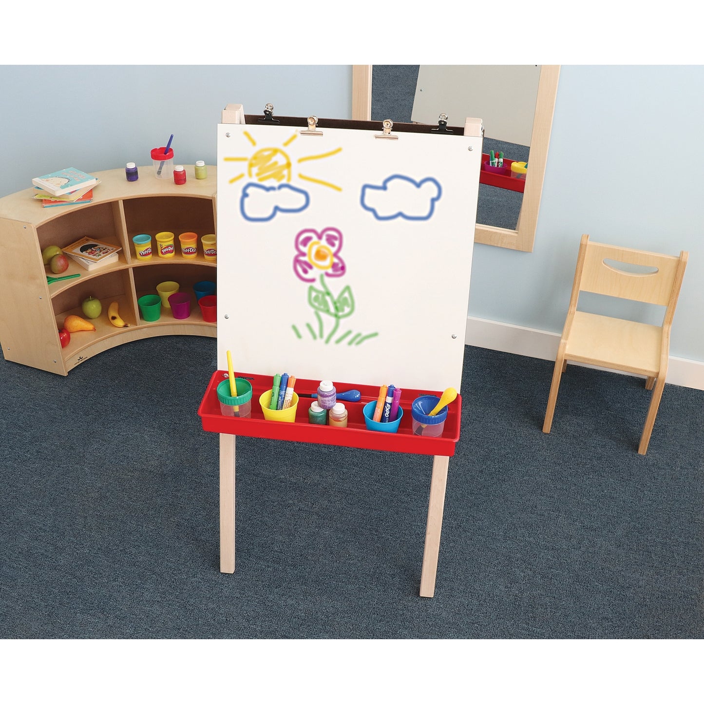 Adj. Double Easel With Dry Erase Panels