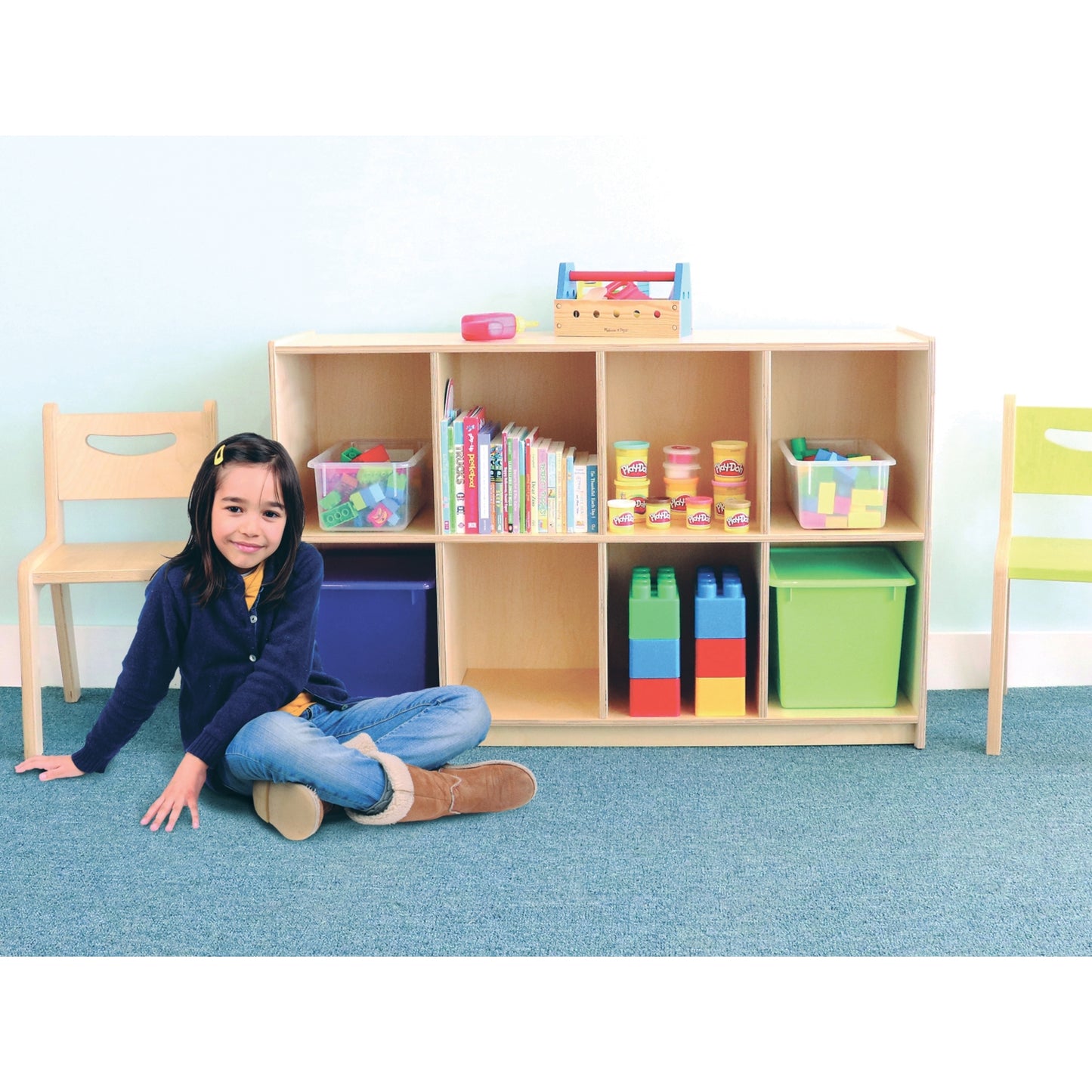 Eight Cubby Backpack Storage Cabinet